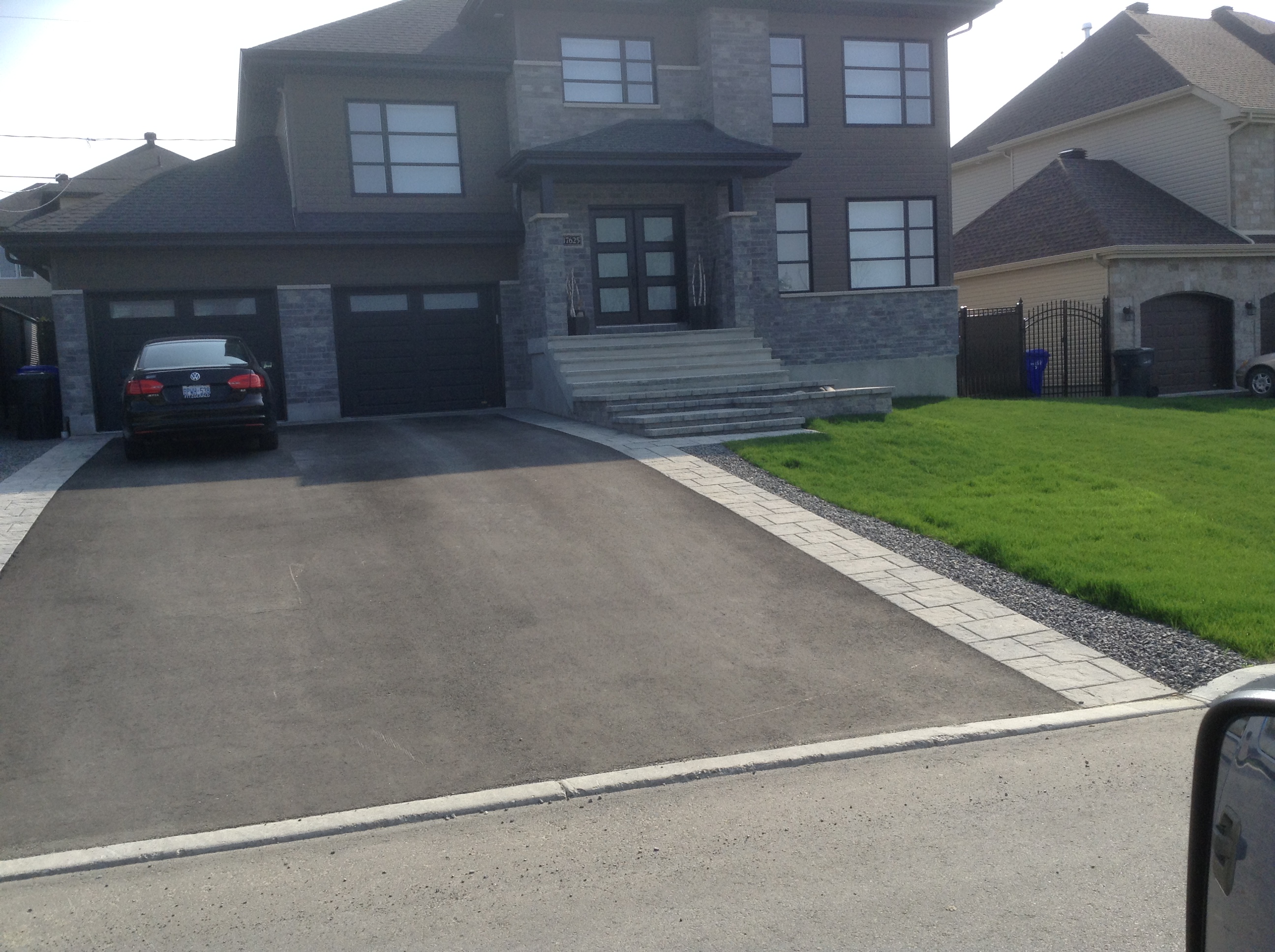 Installation de pavé-uni résidentiel